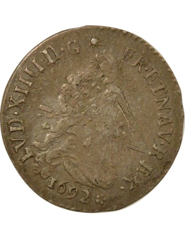 Louis XIV aux Deux L 4 sols Argent 1692 M Toulouse
