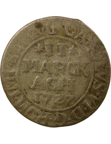 Etats Allemands (Aix-La-Chapelle) Charles VI du Saint Empire Charles VI - 2 Marks Argent - 1727 2 mark Argent 1727