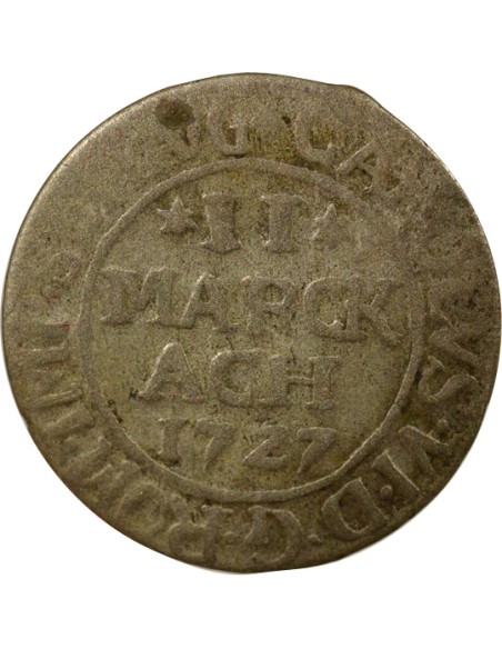 Etats Allemands (Aix-La-Chapelle) Charles VI du Saint Empire Charles VI - 2 Marks Argent - 1727 2 mark Argent 1727