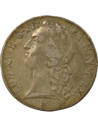 Louis XV au Bandeau 1 écu Argent 1750 T Nantes