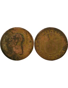 Louis XVI à l'Ecu 1 sol Cuivre 1784 T Nantes