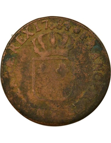 Louis XVI A l'Ecu 1 sol Cuivre 1784 K Bordeaux