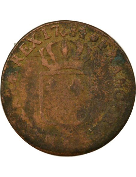 Louis XVI A l'Ecu 1 sol Cuivre 1784 K Bordeaux