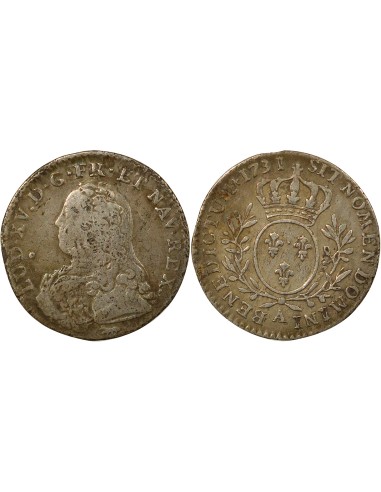 Louis XV au Buste Habillé 1/10 ecu Argent 1731 A - Paris