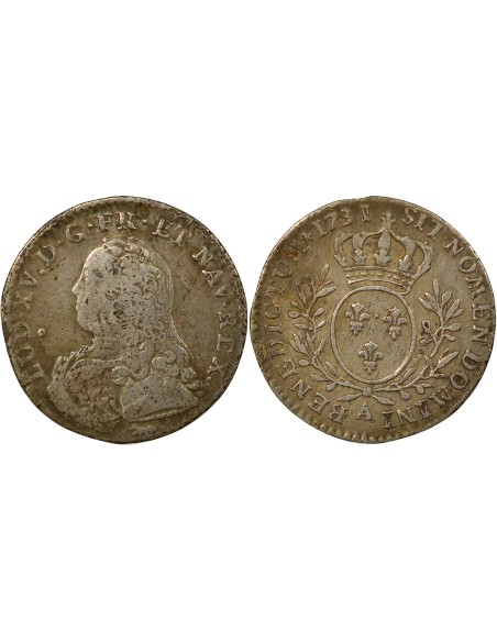 Louis XV au Buste Habillé 1/10 ecu Argent 1731 A - Paris