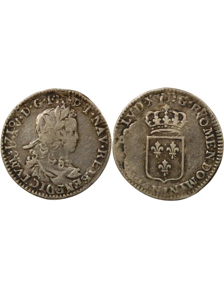 Louis XV De France 1/6 ecu Argent 1720-1722 N Montpellier