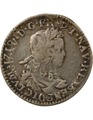 Louis XV De France 1/6 ecu Argent 1720-1722 N Montpellier