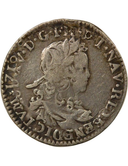 Louis XV De France 1/6 ecu Argent 1720-1722 N Montpellier