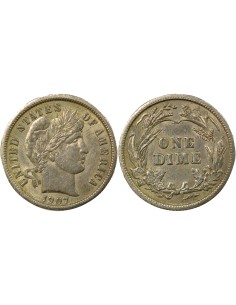 Etats Unis d'Amérique Barber 1 dime Argent 1907 Philadelphie