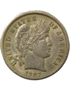 Etats Unis d'Amérique Barber 1 dime Argent 1907 Philadelphie 2
