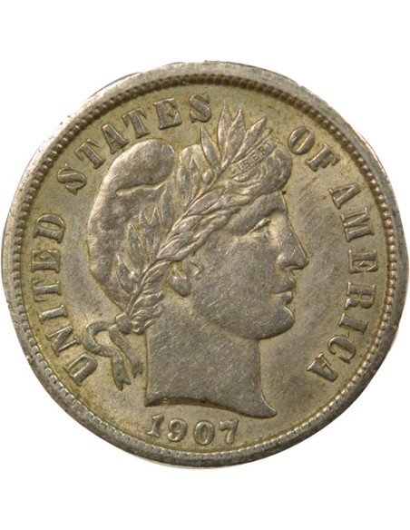 Etats Unis d'Amérique Barber 1 dime Argent 1907 Philadelphie