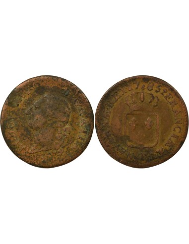 Louis XVI A l'Ecu 1 sol Cuivre 1785 T Nantes