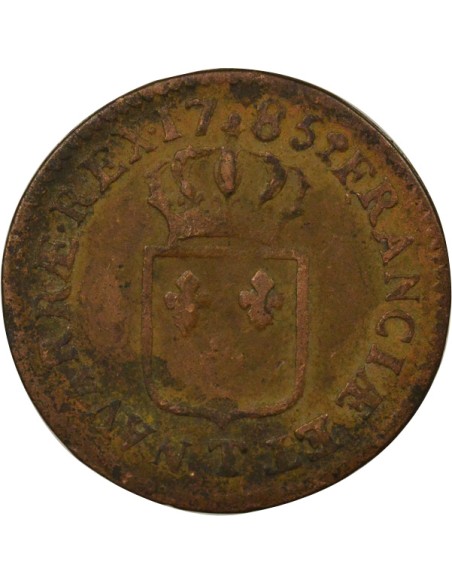 Louis XVI A l'Ecu 1 sol Cuivre 1785 T Nantes