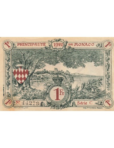 Monaco 1 Franc - 1920 - Série C - P.5 1 franc 1920