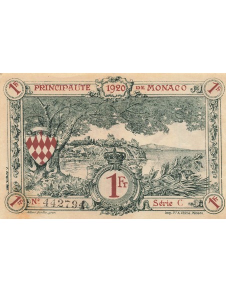 Monaco 1 Franc - 1920 - Série C - P.5 1 franc 1920