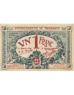 Monaco 1 Franc - 1920 - Série C - P.5 1 franc 1920 2