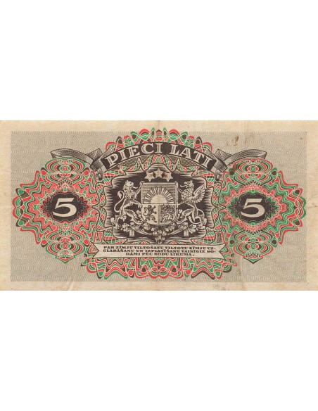 Lettonie 5 Lati - 1940 - P.34a 5 lati 1940