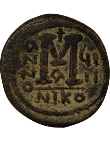 Byzance Justin II Justin II & Sophie - Follis - An 9 (573 / 574) Nicomédie 1 follis Bronze 573-574 Nicomédie
