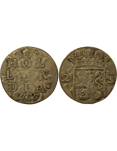 Pays-Bas Hollande - 2 Stuivers Argent - 1757 Dordrecht 2 stuivers Argent 1757 Dordrecht