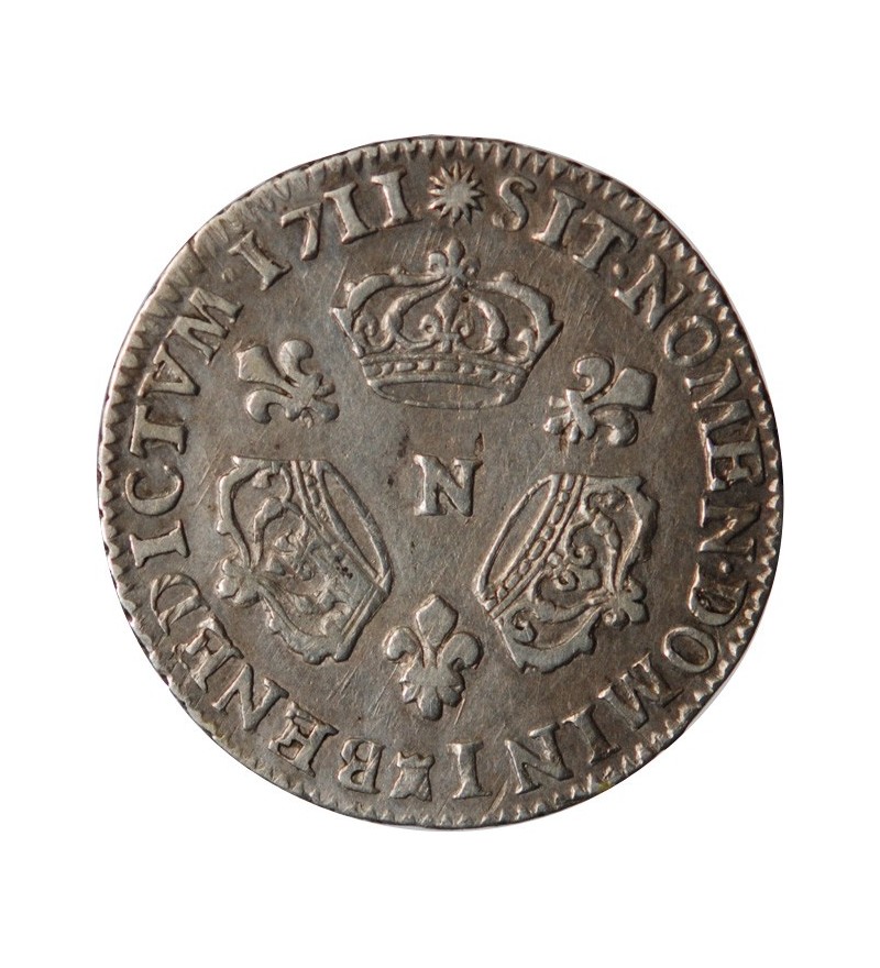 LOUIS XIV - 1/10 ECU AUX 3 COURONNES 1711 N MONTPELLIER