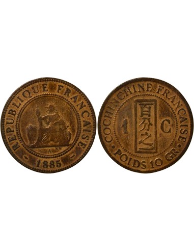 Cochinchine Centième - 1885 A Paris 1 centième Bronze 1885 A - Paris