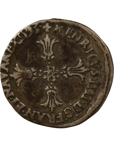 Roi de Navarre et de France Croix Feuillue 1/8 écu Argent 1593 N Montpellier