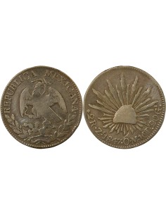 Mexique 2 Reales Argent - 1847 Zs Zacatecas OM Argent 1847 Zs Zacatecas