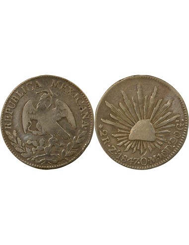 Mexique 2 Reales Argent - 1847 Zs Zacatecas OM Argent 1847 Zs Zacatecas