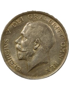 Grande Bretagne George V, Roi d'Angleterre, Empereur des Indes 1e Portrait 1/2 crown Argent 1915 Londres 2