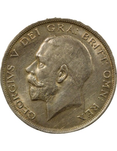 Grande Bretagne George V, Roi d'Angleterre, Empereur des Indes 1e Portrait 1/2 crown Argent 1915 Londres