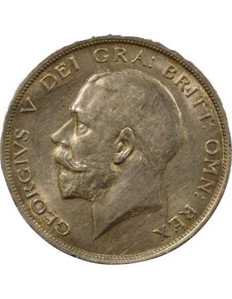 Grande Bretagne George V, Roi d'Angleterre, Empereur des Indes 1e Portrait 1/2 crown Argent 1915 Londres