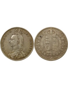 Grande Bretagne Victoria, Reine 2e Type 1/2 crown Argent 1890 Londres