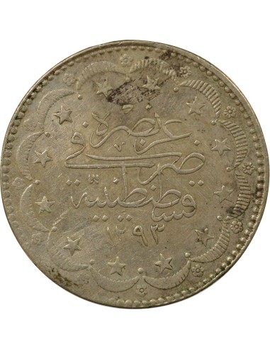 Empire Ottoman Abdülhamid II Abdulhamid II - 20 Kurush Argent - 1293 AH / 2 (1877)  Constantinople 20 kurush Argent 1293 AH (187