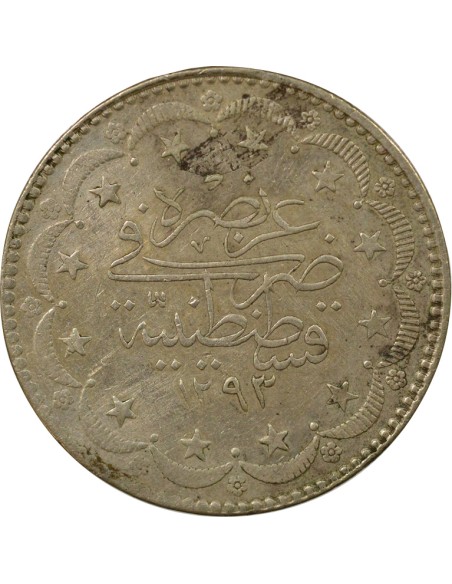 Empire Ottoman Abdülhamid II Abdulhamid II - 20 Kurush Argent - 1293 AH / 2 (1877)  Constantinople 20 kurush Argent 1293 AH (187