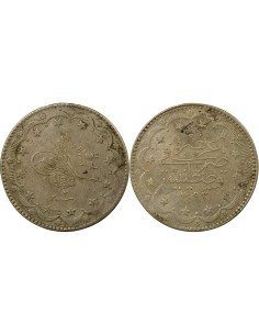 Empire Ottoman Abdülhamid II Abdulhamid II - 20 Kurush Argent - 1293 AH / 2 (1877)  Constantinople 20 kurush Argent 1293 AH (187