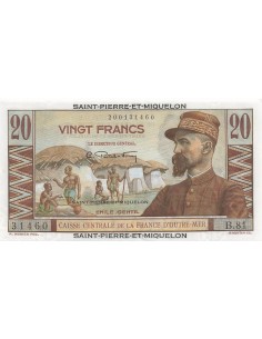 St-P. et Miquelon 20 Francs - Emile Gentil - ND (1950-60) - P.24 20 francs 1950
