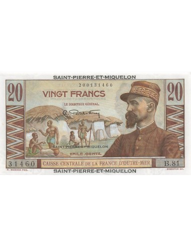 St-P. et Miquelon 20 Francs - Emile Gentil - ND (1950-60) - P.24 20 francs 1950
