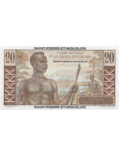 St-P. et Miquelon 20 Francs - Emile Gentil - ND (1950-60) - P.24 20 francs 1950