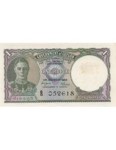 Ceylan 1 Rupee - Georges VI - 01-03-1949 - P.34 1 rupee 1949