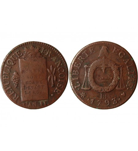 REVOLUTION FRANCAISE, CONVENTION - SOL AUX BALANCES 1793 BB STRASBOURG