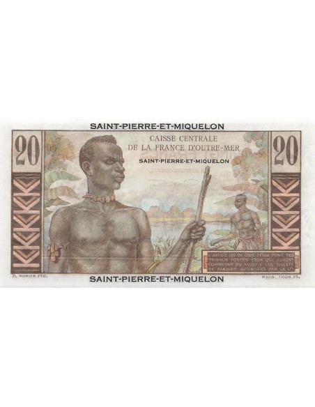 St-P. et Miquelon 20 Francs - Emile Gentil - ND (1950-60) - P.24 20 francs 1950