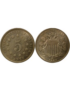 USA Ecusson 5 cents Cuivre-Nickel 1883 Philadelphie