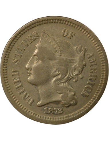 USA Coronet Head 3 cents Cuivre-Nickel 1872 Philadelphie