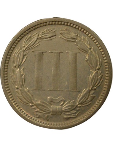 USA Coronet Head 3 cents Cuivre-Nickel 1872 Philadelphie