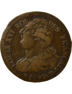 Louis XVI au Faisceau 2 sols Cuivre 1792 BB Strasbourg 2