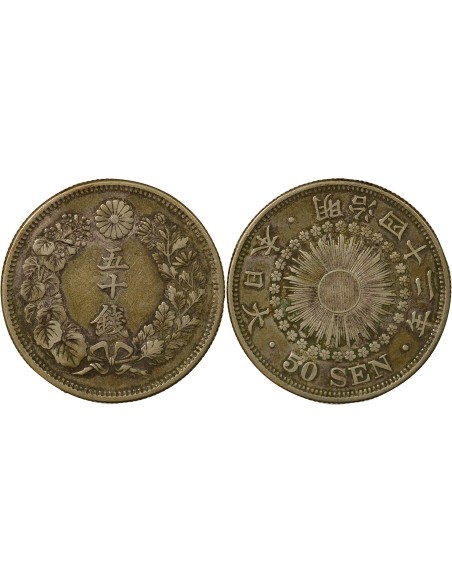 Japon Meiji Meiji - 50 Sen Argent - An 42 (1909) 50 sen Argent An 42 (1909)