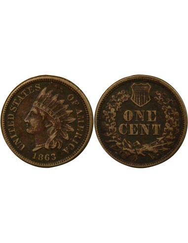 USA Tête d'Indien  1 cent Cuivre-Nickel 1863 Philadelphie