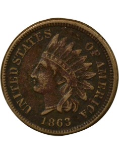 USA Tête d'Indien  1 cent Cuivre-Nickel 1863 Philadelphie 2