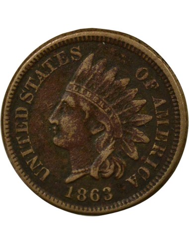 USA Tête d'Indien  1 cent Cuivre-Nickel 1863 Philadelphie