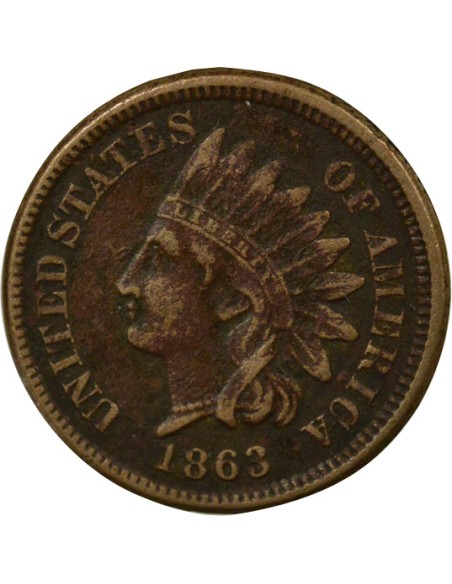 USA Tête d'Indien  1 cent Cuivre-Nickel 1863 Philadelphie